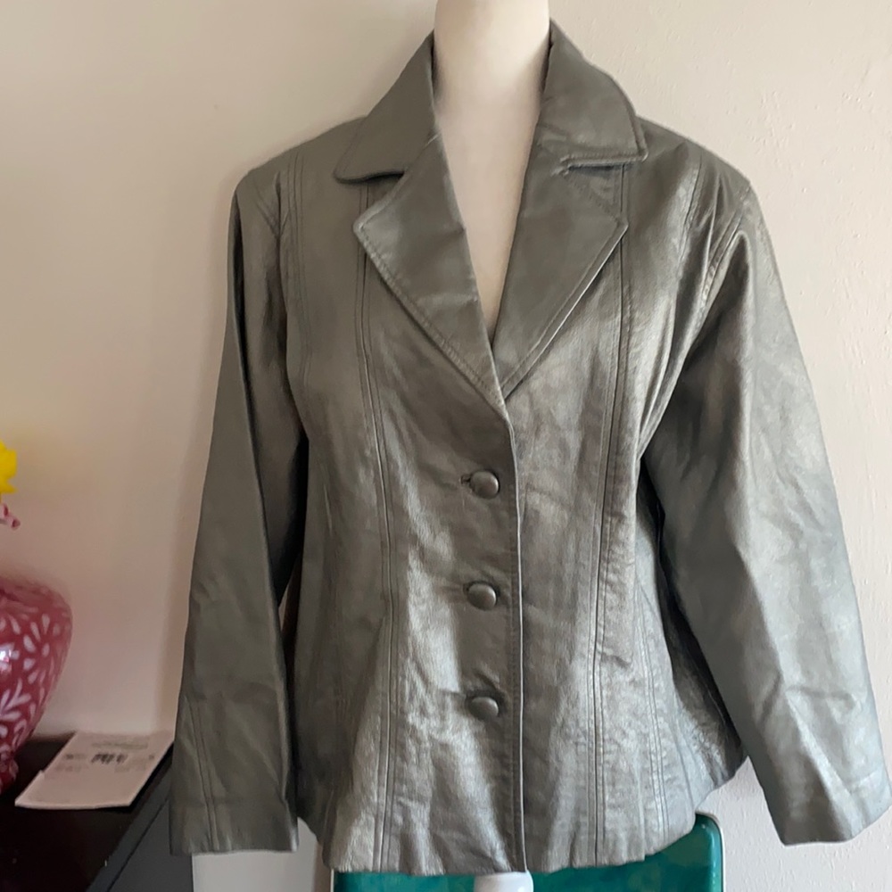 Vintage 100%Leather Allison Woods Jacket
